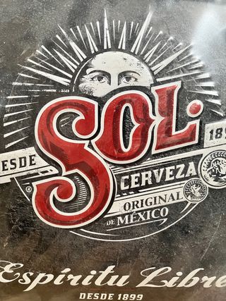 CARTEL CHAPA CERVEZA SOL