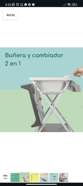 Cambiador de bebe con bañera
