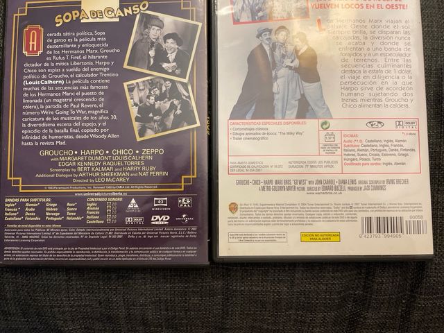 DVDs  Hermanos Marx