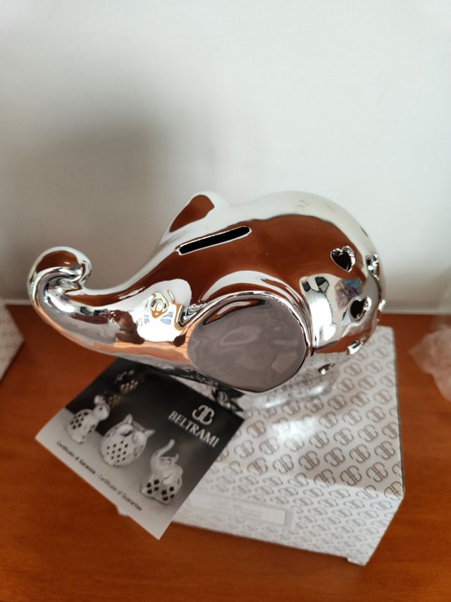 Beltrami Elefante salvadanaio argento 