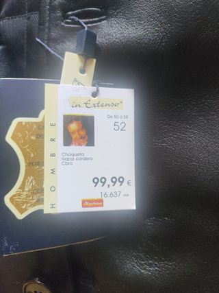 Gabardina de piel sin estrenar hombre