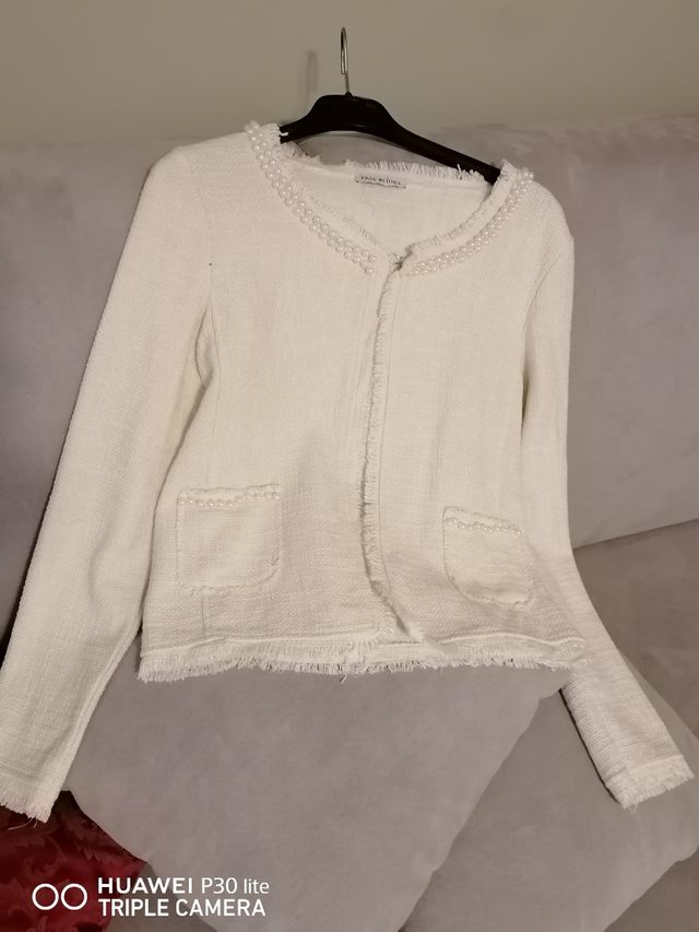 Blazer bianco taglio Chanel