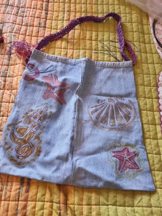 Borsa spiaggia dipinta  a mano