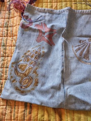 Borsa spiaggia dipinta  a mano