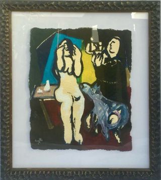 Pintura gouache / Cuadro Juan Ripolles 1986