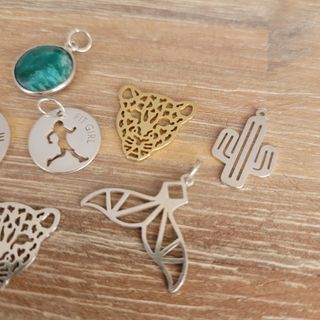 Colgantes de plata .925 leopardo, cactus