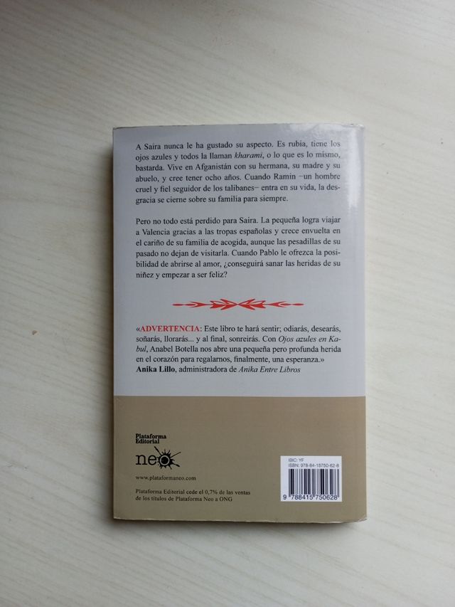 Ojos azules en Kabul, libro