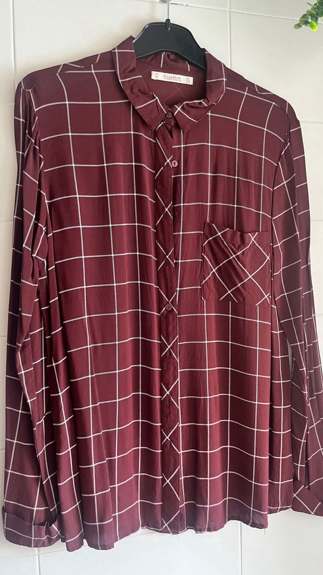 Camisa burdeos cuadros