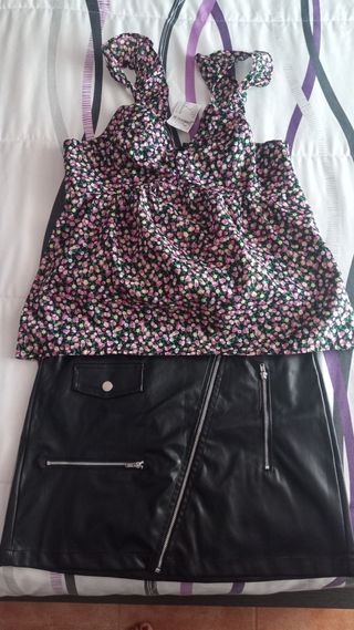 Camiseta y falda talla 38