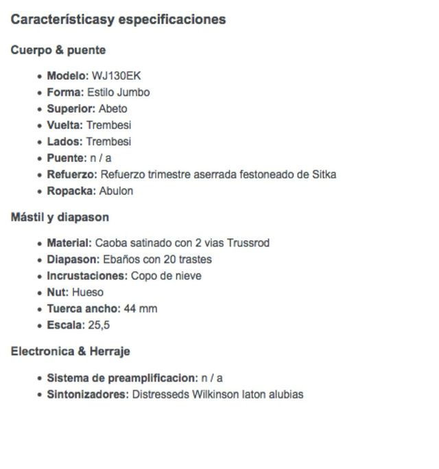 Washburn WJ130EK - NUEVA