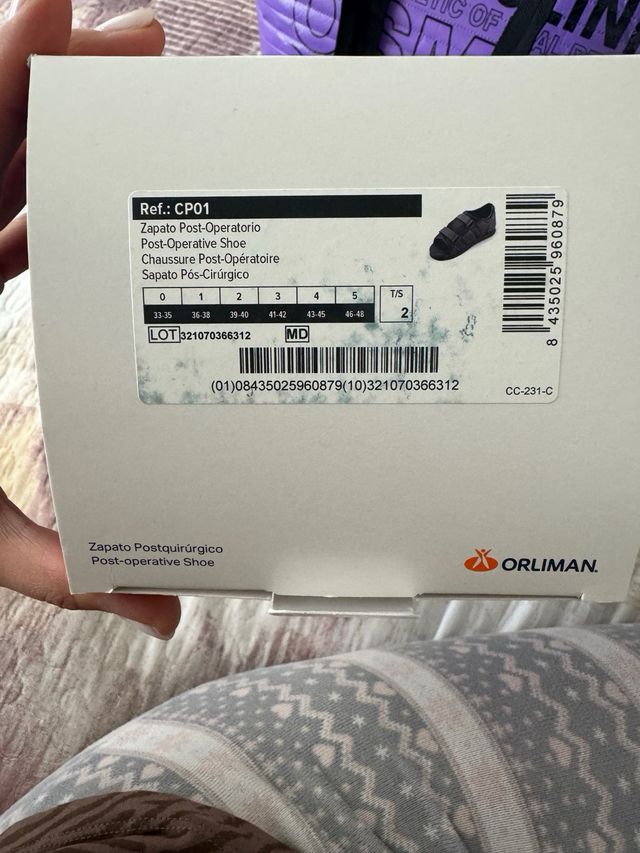 Zapato juanete post quirurgico ortopedico