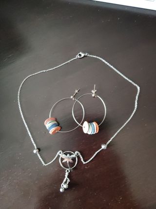lote pendientes y collar 