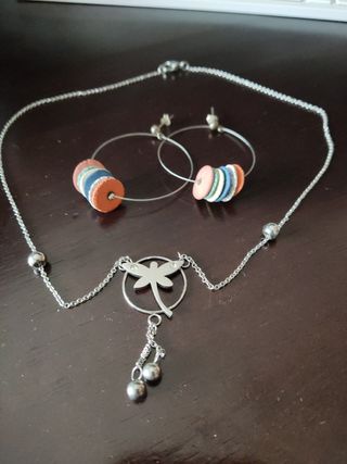 lote pendientes y collar 