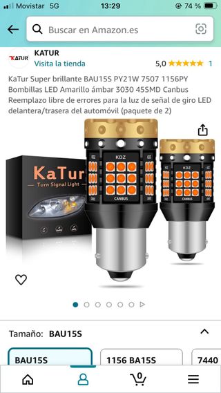 Bombillas LED PY21W ámbar CANBUS