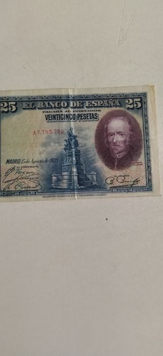Billete 25 pts. antiguo