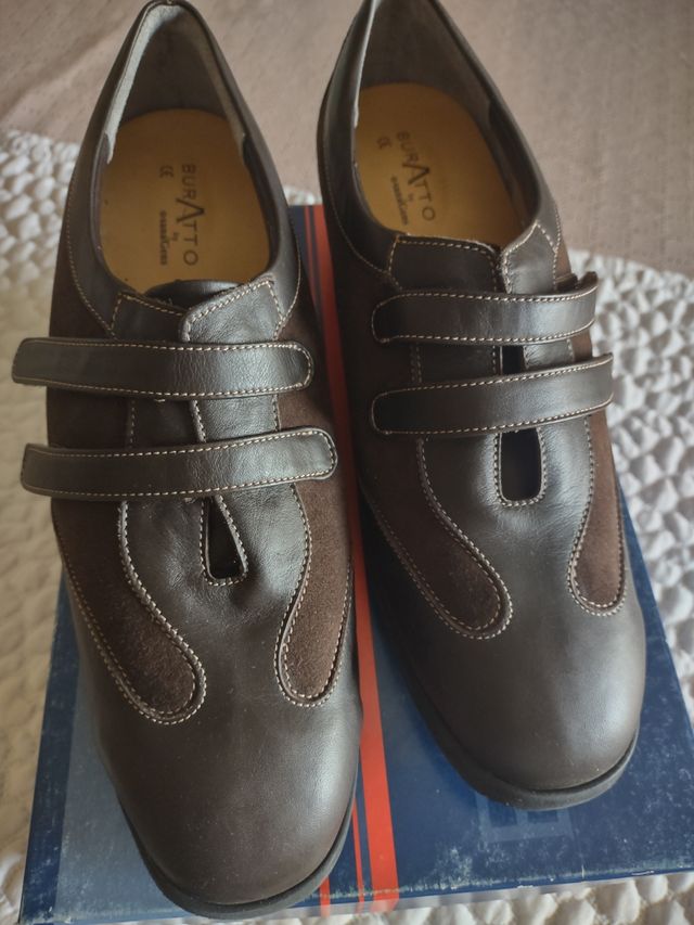 Scarpe donna pelle marrone n. 41