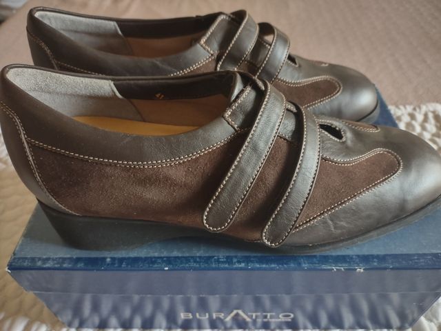 Scarpe donna pelle marrone n. 41