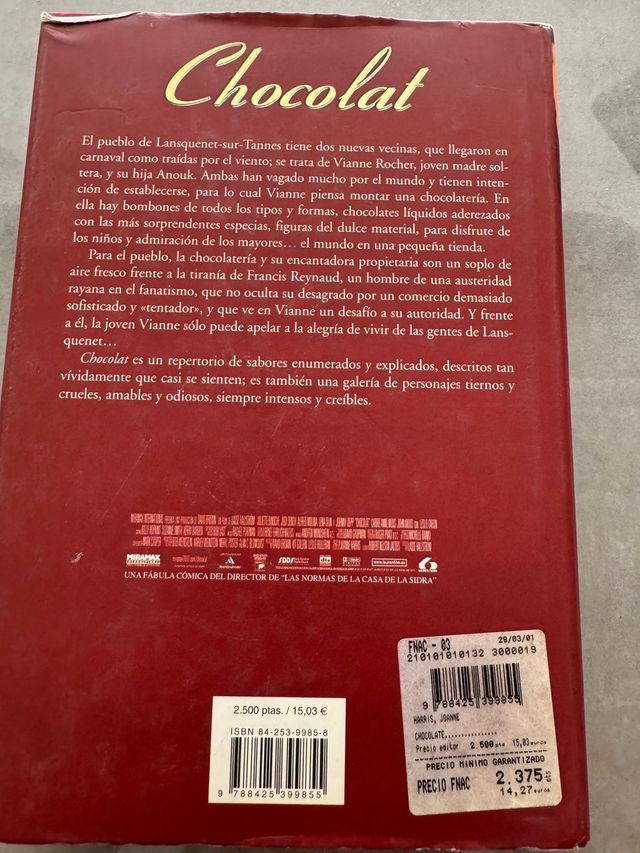 Chocolat de Joanne Harris