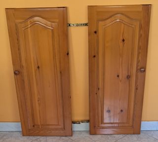 8 puertas de armario madera/cristal