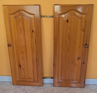 8 puertas de armario madera/cristal