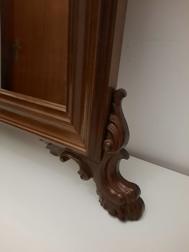 Specchio anni 70 con cornice legno marr