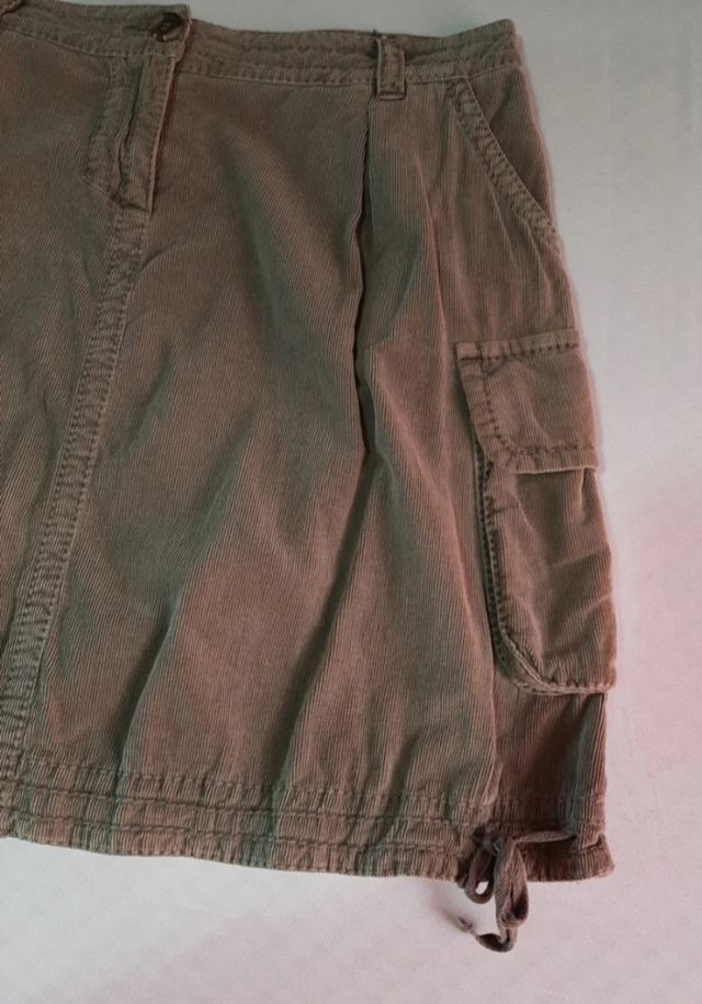 Gonna velluto costine verde militare