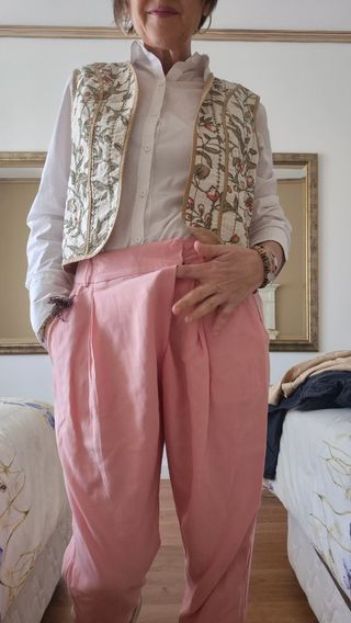 Pantalón Rosa Zara Boho