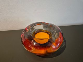 Cenicero cristal Murano tricolor