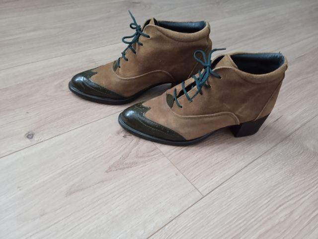 Botines de cuero mujer