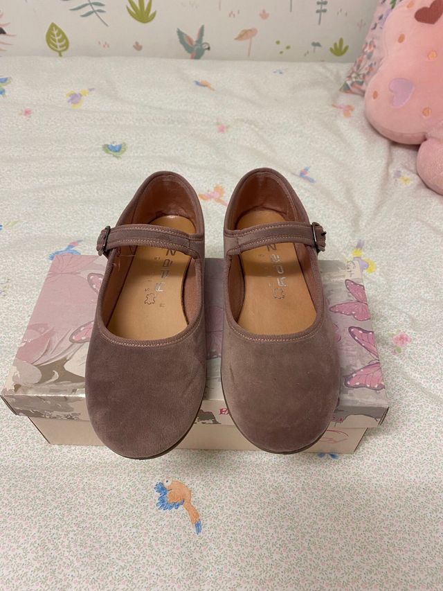 Zapatos niña terciopelo morado