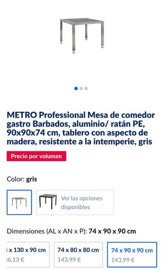 Mesas exterior Metro Professional NUEVAS