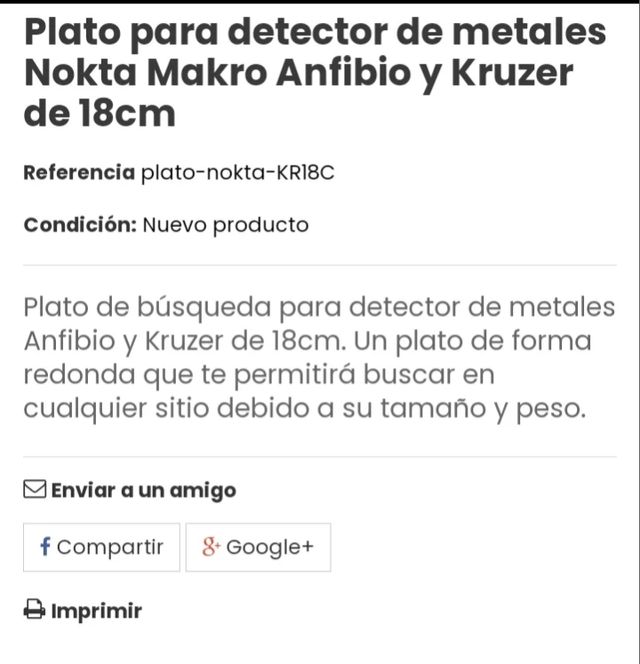 Plato Nokta Makro  para Anfibio y Kruzer