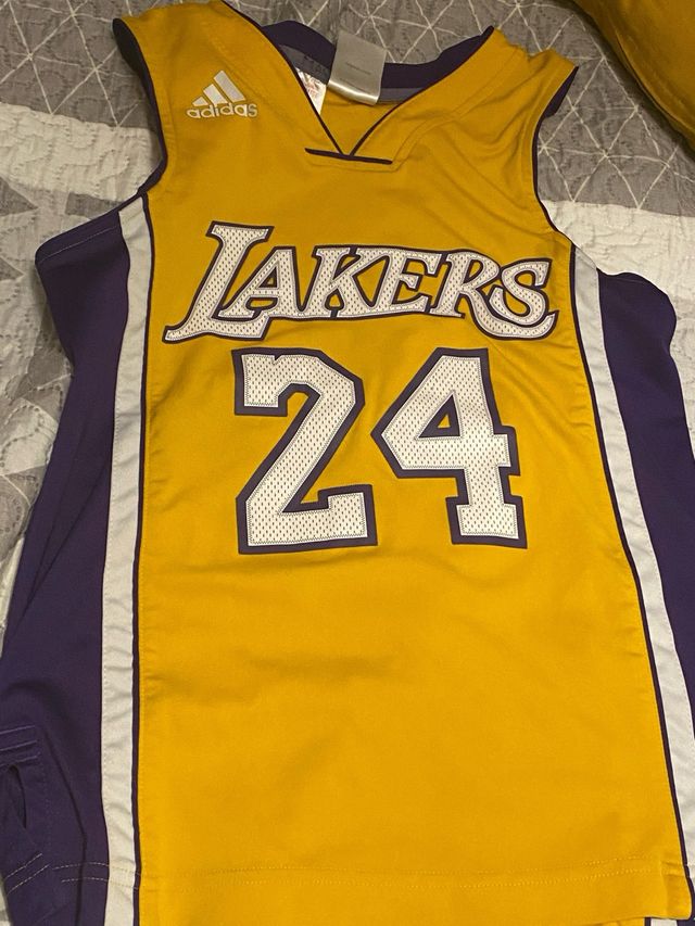 Equipación oficial infantil básquet Lakers Adidas