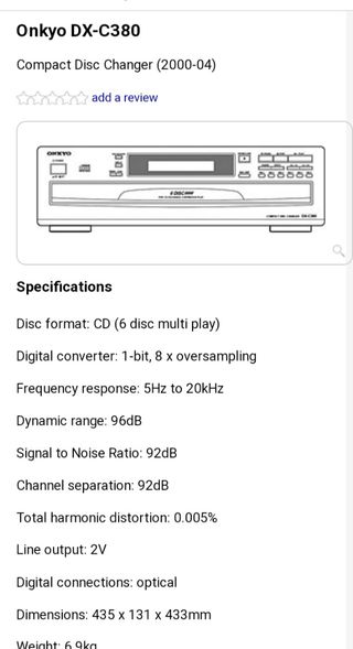 Onkyo dx c 380