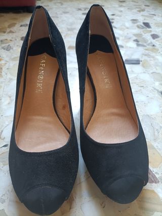 Scarpe donna pelle cafè noir