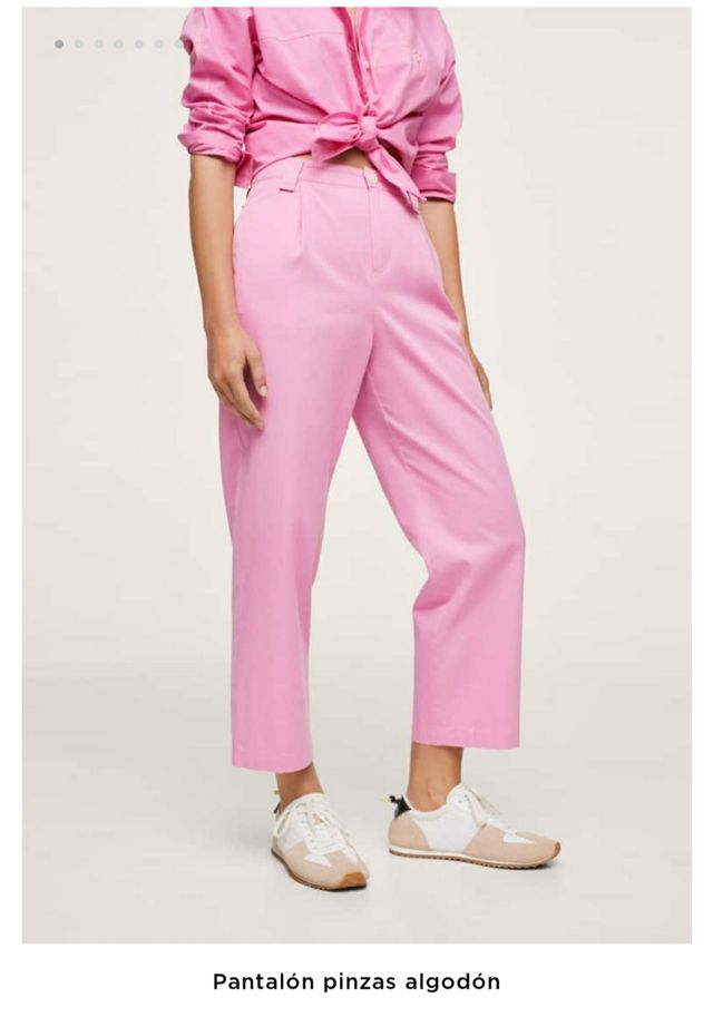 Pantalón rosa Mango