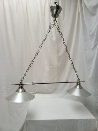 Lampara de comedor, dos luces, acero inox, Ikea