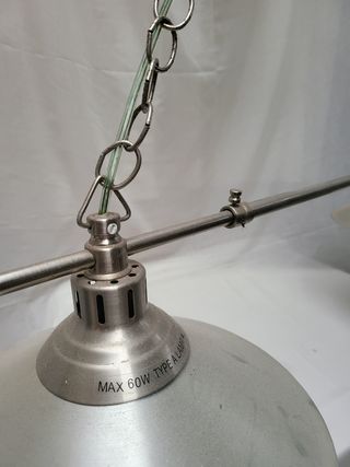 Lampara de comedor, dos luces, acero inox, Ikea
