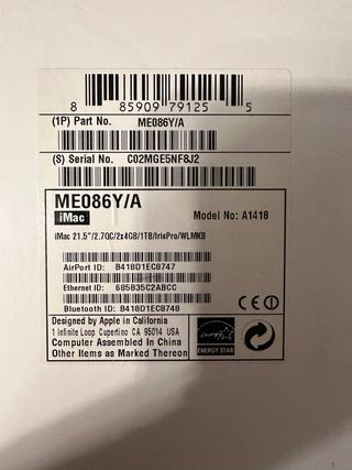Imac 21,5” pulgadas