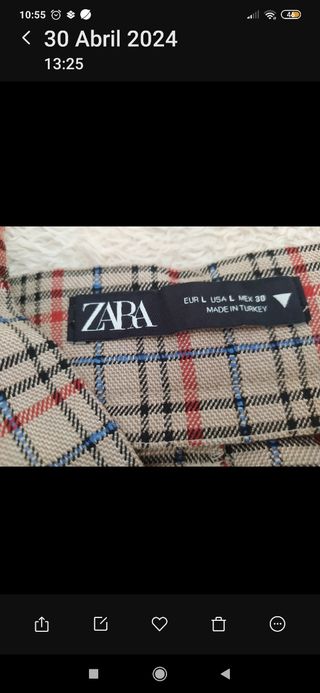 Falda larga de cuadros de Zara