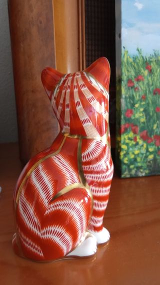 FIGURA GATO PORCELANA R