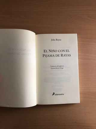 Libro el niño con el pijama de rayas