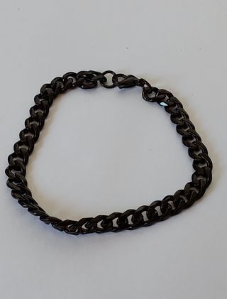 Pulsera eslabón cubano negra para hombres.Liquidac