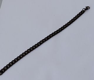 Pulsera eslabón cubano negra para hombres.Liquidac