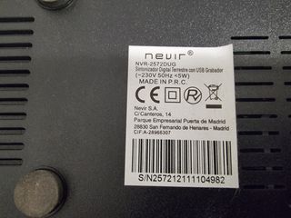 Sintonizador+ usb grabador NVR-2572DUG