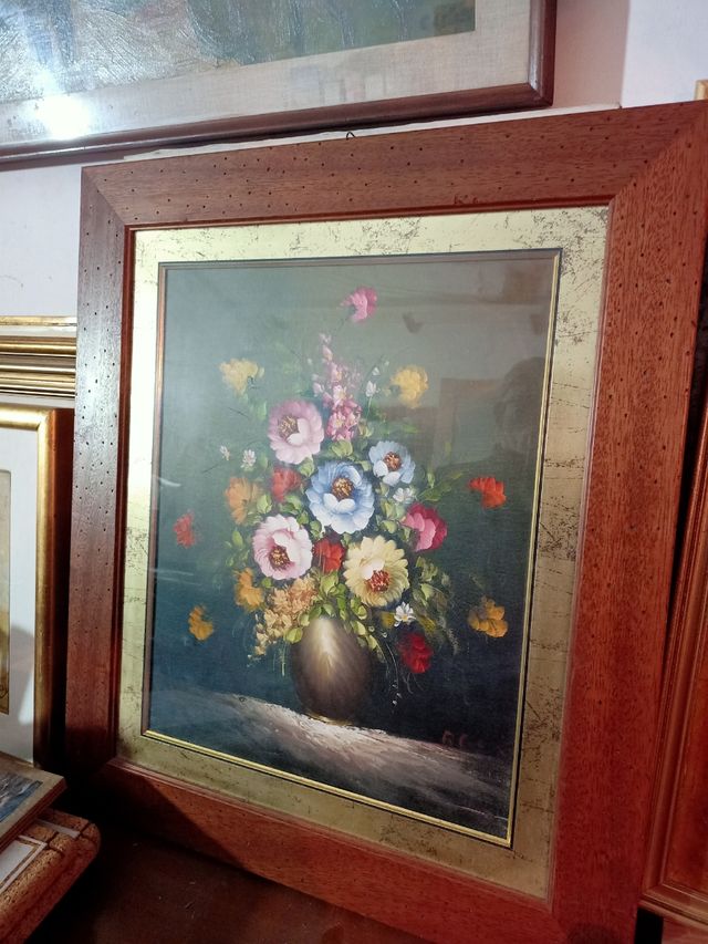 Quadro pittura olio floreale