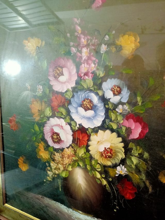 Quadro pittura olio floreale