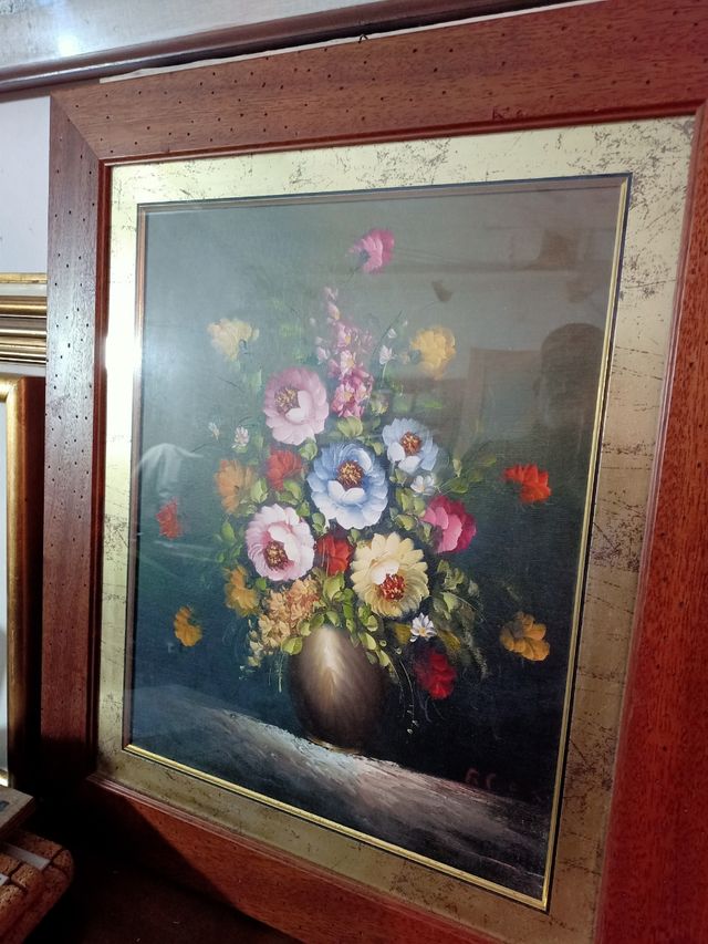 Quadro pittura olio floreale