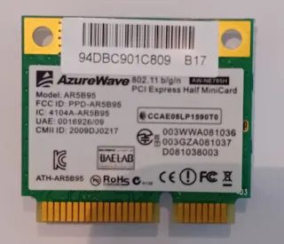 Stock WiFi interna notebook Atheros e Realtek