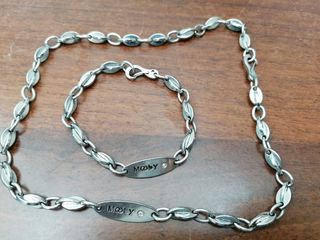 Collana e bracciale uomo in acciaio moby